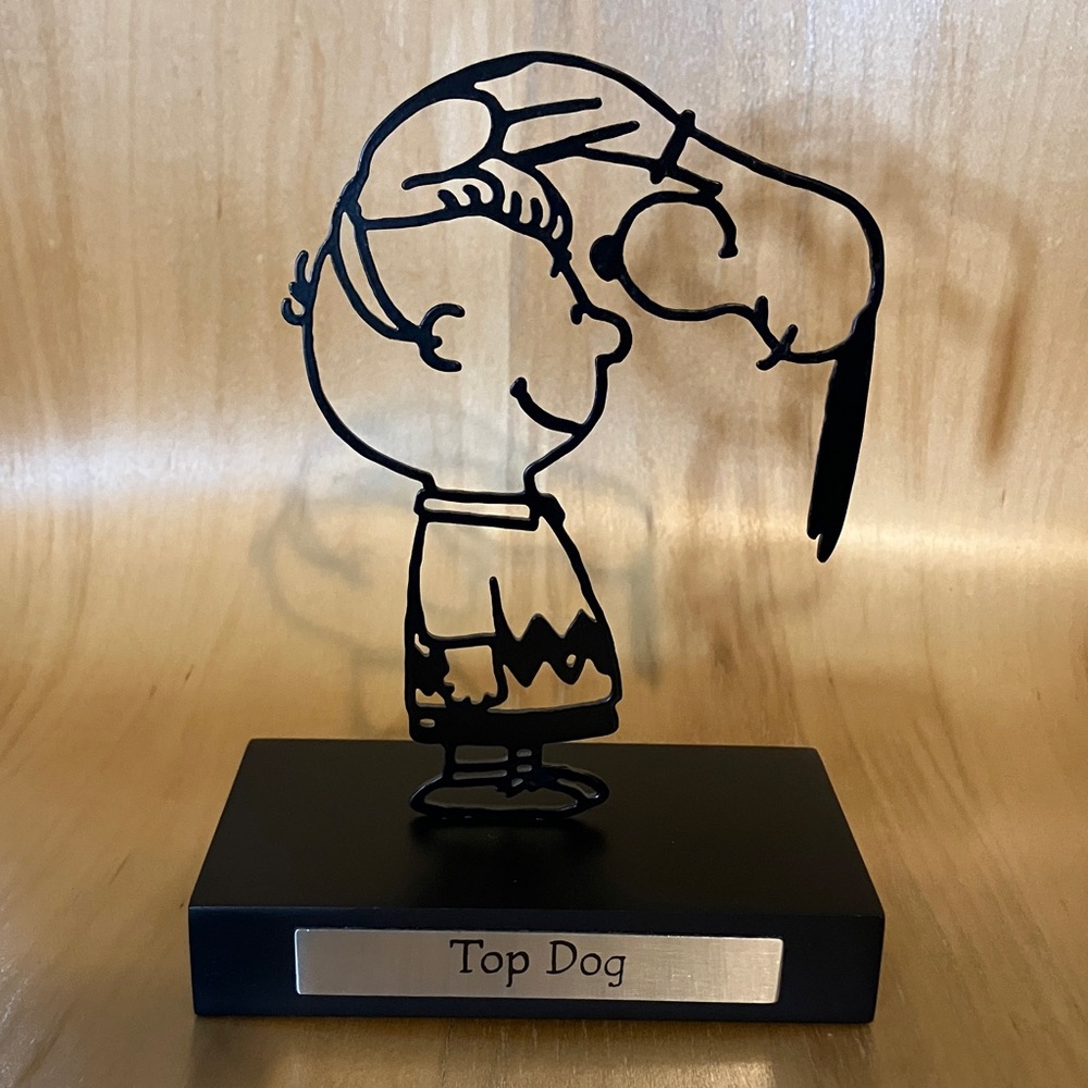 Hallmark Peanuts Black Metal “Top Dog” Sculpture